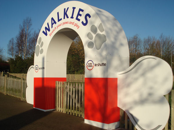 Doggie exercise area for Euro Tunnel Le Shuttle